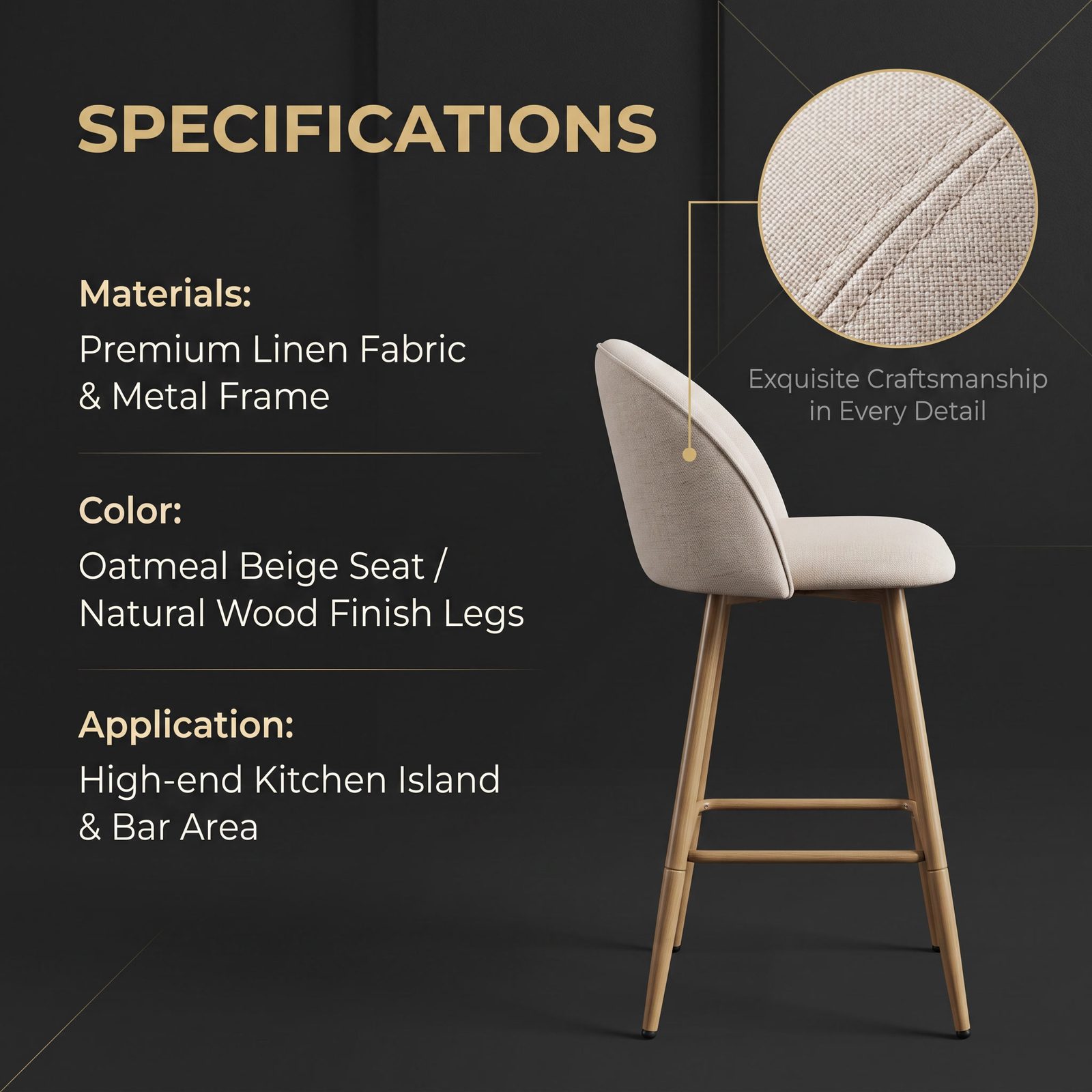 كرسي بار حديث مبطن (C-055B) - Easy Furniture