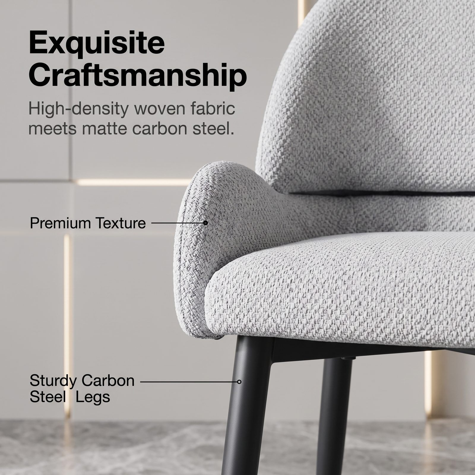Modern Upholstered Dining Chair (C-067) - Image 2