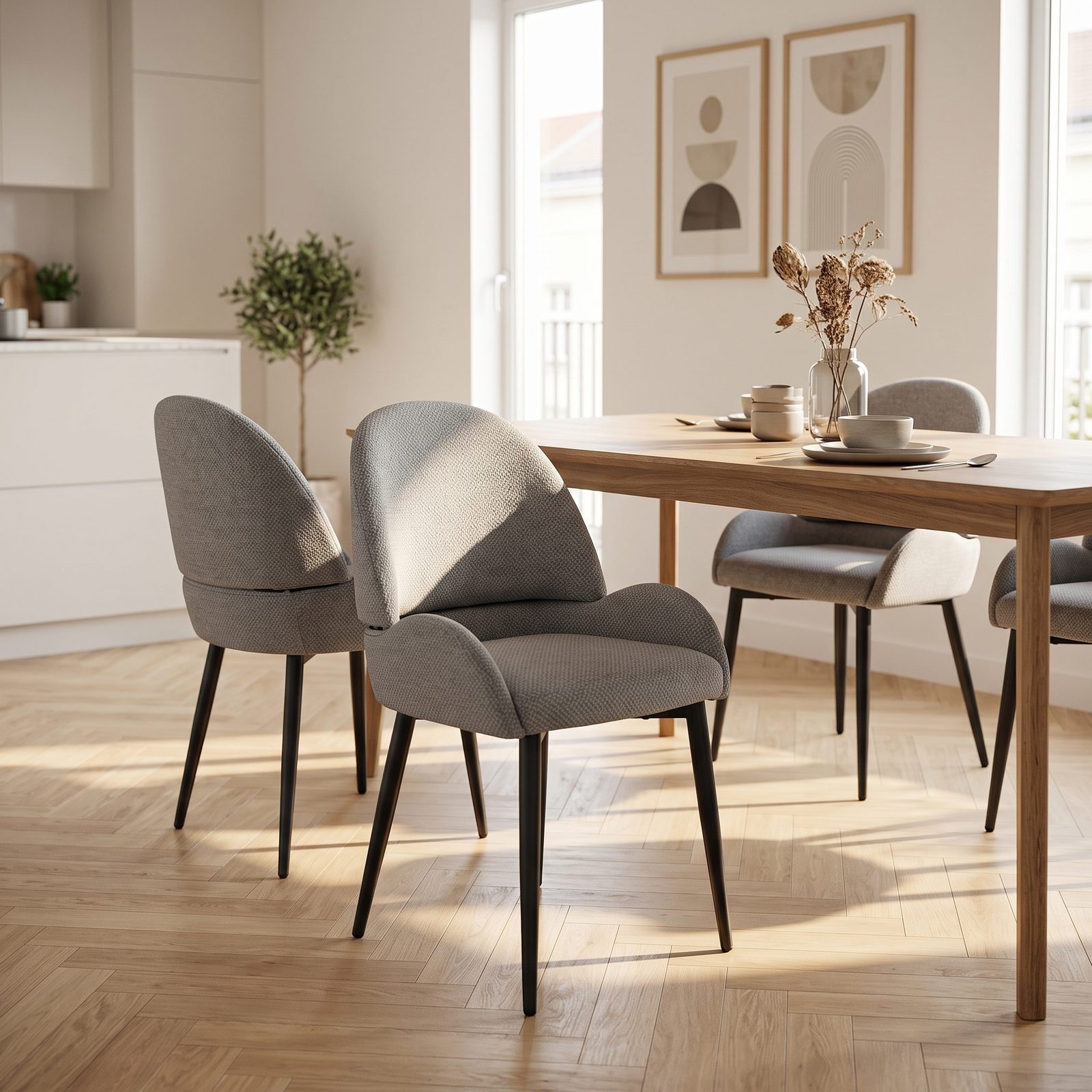 Modern Upholstered Dining Chair (C-067) - Image 3