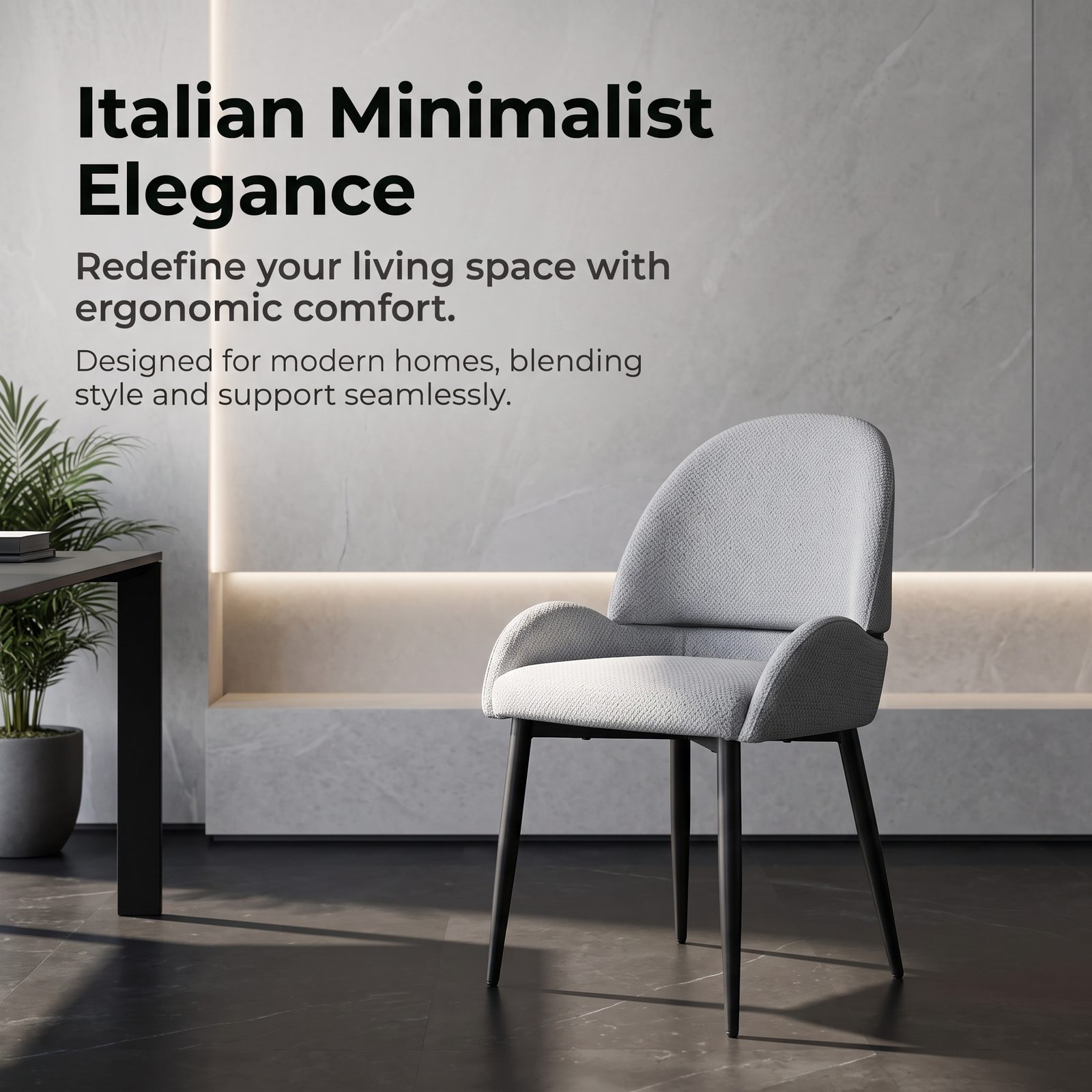 Modern Upholstered Dining Chair (C-067) - Image 4