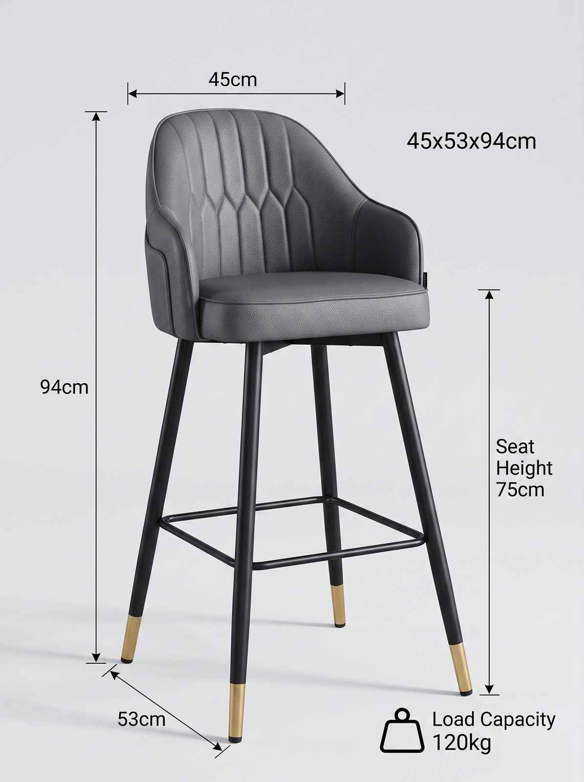 كرسي بار حديث مبطن (C-078B) - Easy Furniture