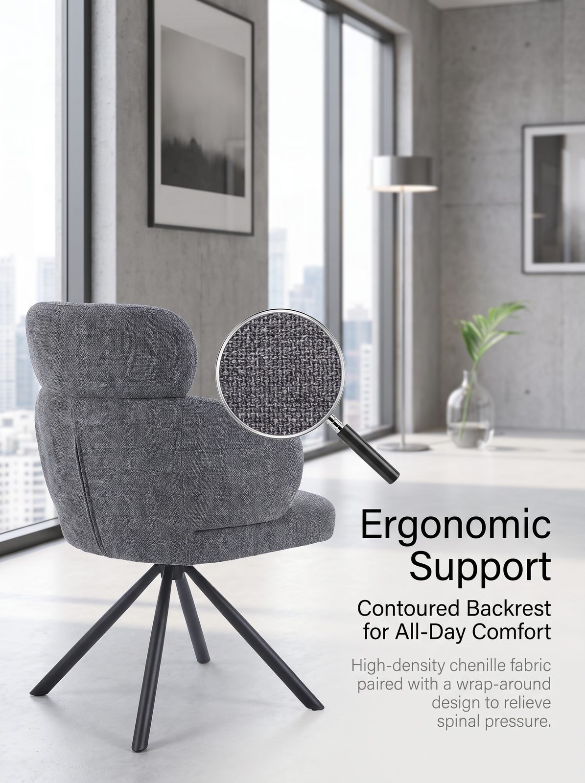 Modern Upholstered Dining Chair (C-092) - Image 3