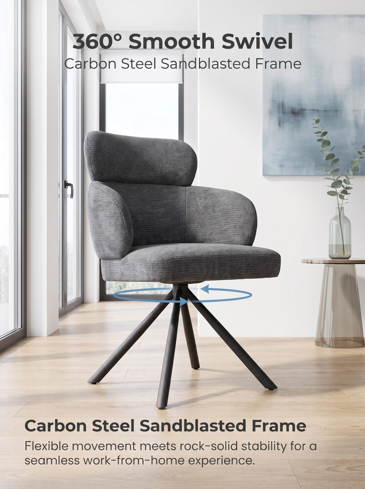 Modern Upholstered Dining Chair (C-092) - Image 4