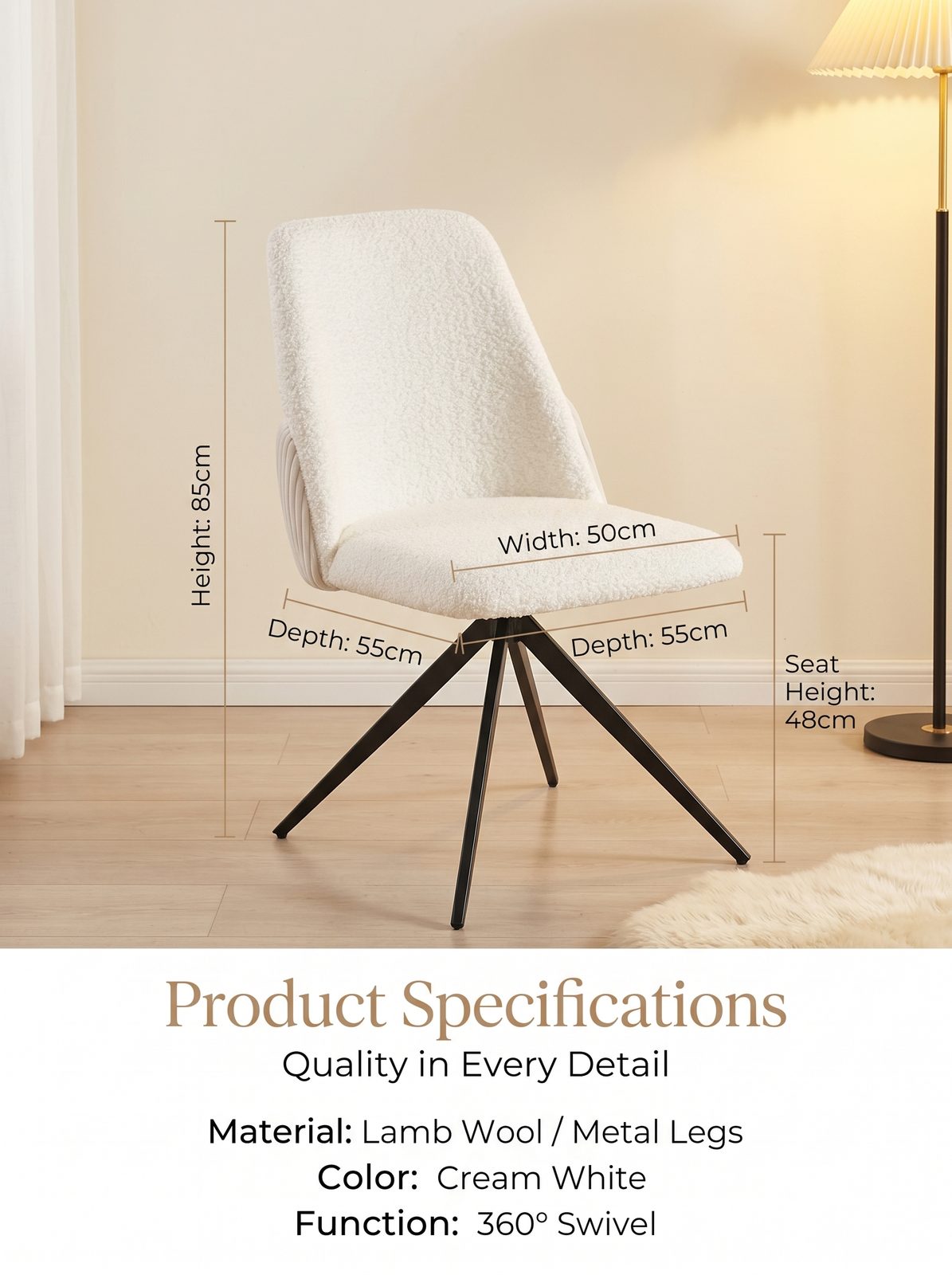 Modern Upholstered Dining Chair (C-125) - Image 4
