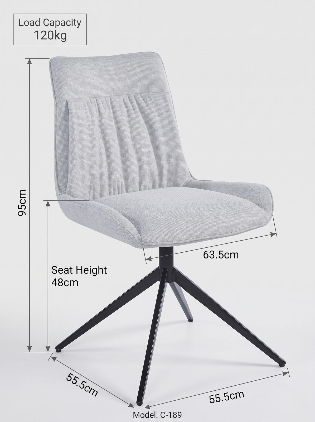 Chaise de repas moderne rembourrée (C-189) - Easy Furniture