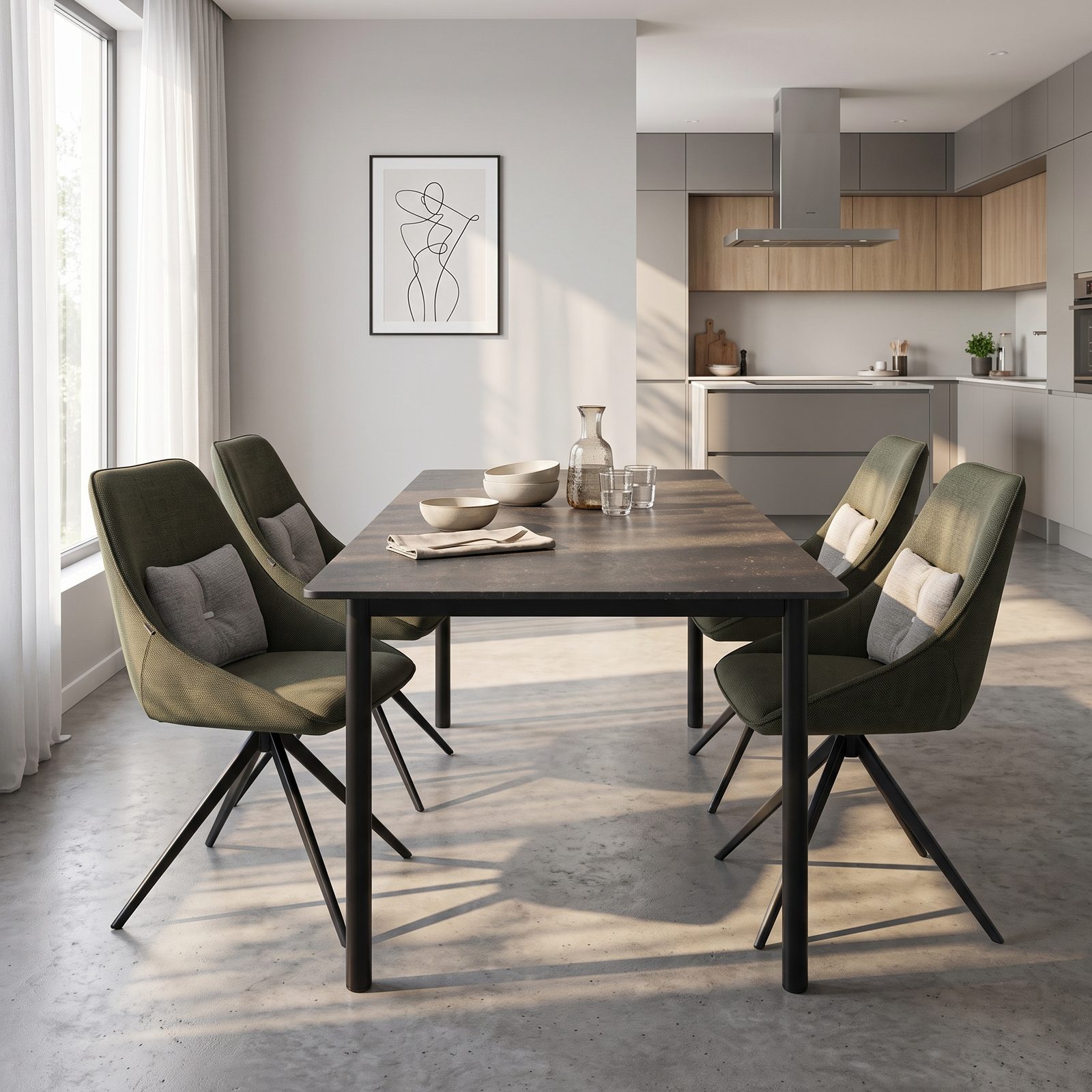 Modern Upholstered Dining Chair (C-191) - Image 3