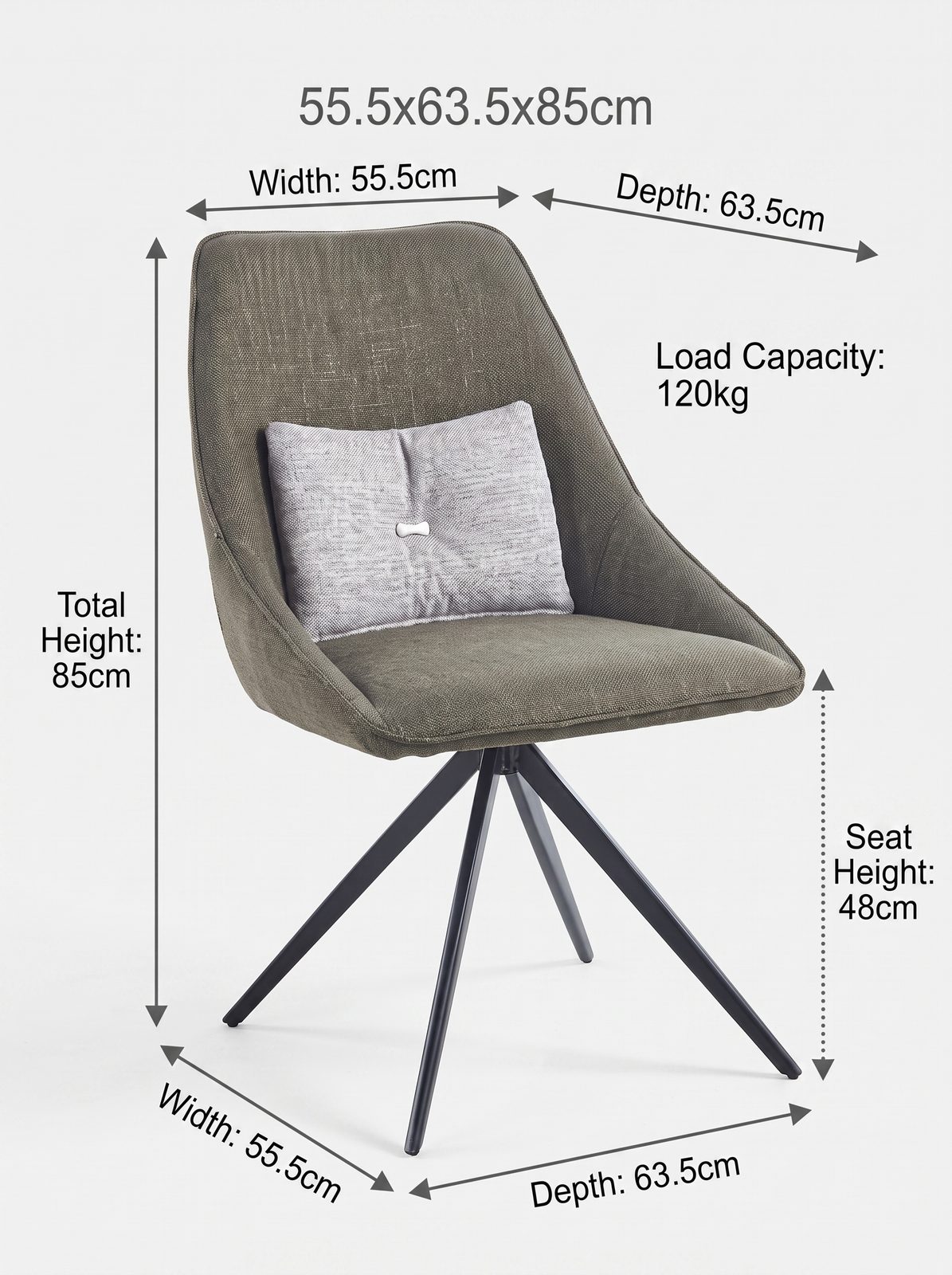 Modern Upholstered Dining Chair (C-191) - Image 5