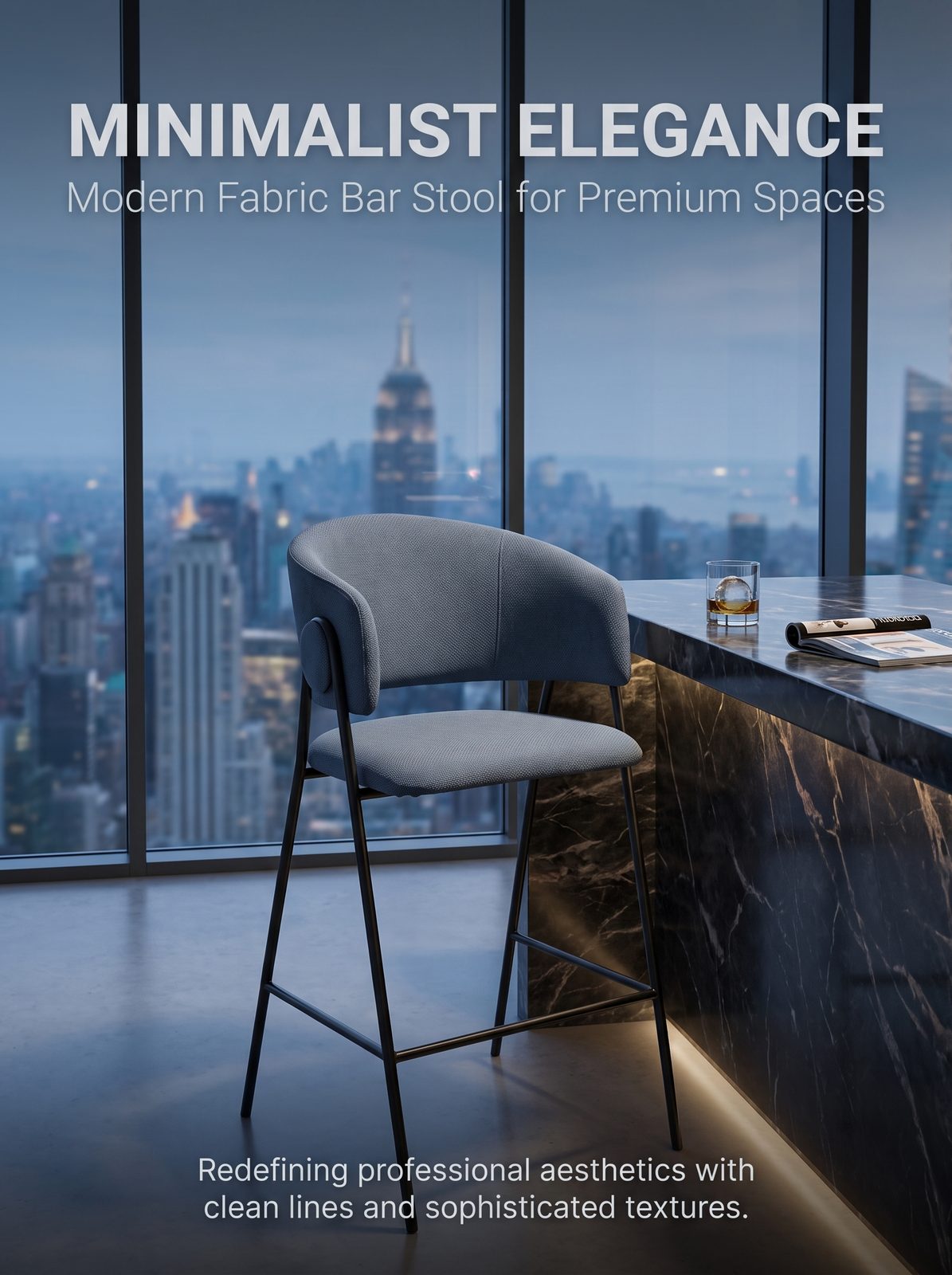 Modern Upholstered Bar Stool (C-249BC)