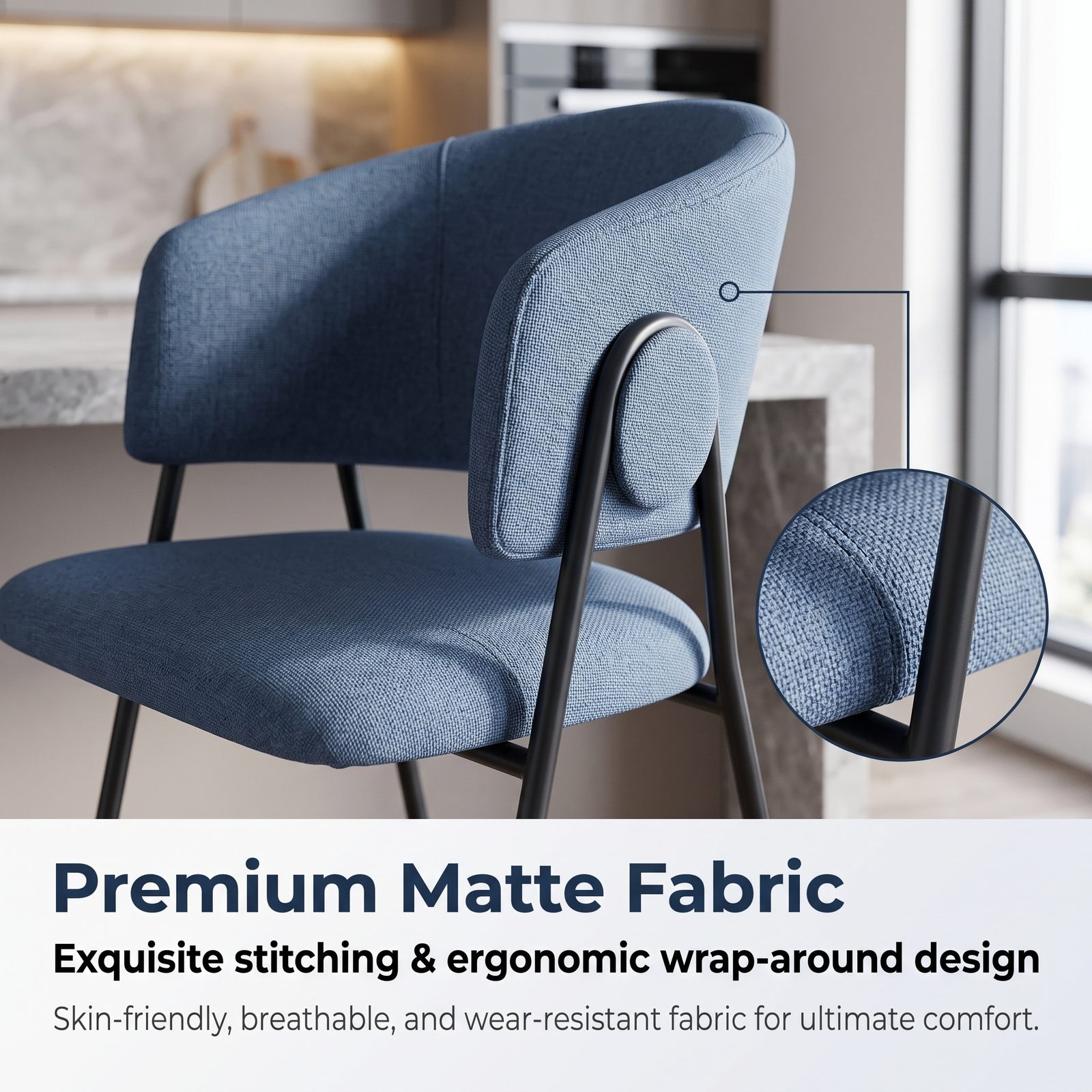 Modern Upholstered Bar Stool (C-249BC) - Image 2