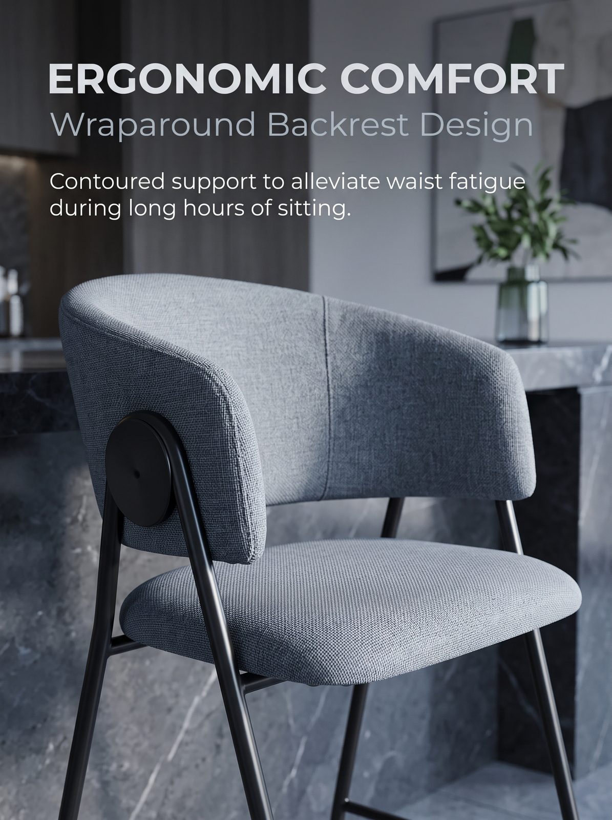 Modern Upholstered Bar Stool (C-249BC) - Image 4